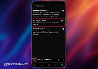 Desativando o recurso normalizar volume - Configurações para mudar agora no Tidal. Fonte: Vitor Valeri