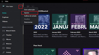 Usando o modo exclusivo - Configurações para mudar agora no Tidal. Fonte: Vitor Valeri