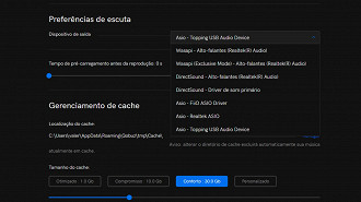 Utilizando os drivers de áudio WASAPI e ASIO no aplicativo Qobuz para desktop (PC) Windows. Fonte: Vitor Valeri