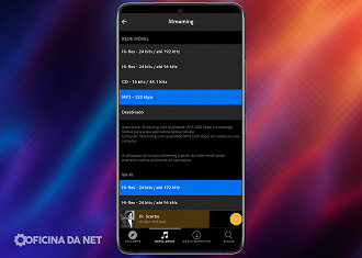 Aumentando a qualidade de transmissão no aplicativo mobile da Qobuz (Android). Fonte: Vitor Valeri