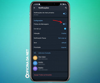 Como desativar as prévias de mensagens do Telegram