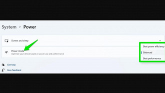 Alterando o modo de energia - 6 configurações que você precisa mudar agora no Windows 11.