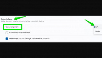 Posicionando os ícones da barra de tarefas na lateral - 6 configurações que você precisa mudar agora no Windows 11.