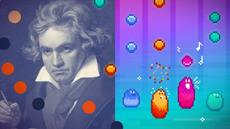 Google lança obras no jogo Blob Beats homenageando Ludwig van Beethoven pelo aniversário de 252 anos. Fonte: Google
