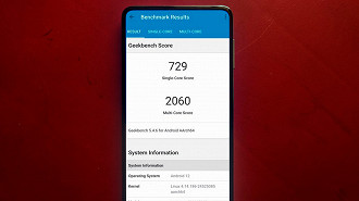 Resultado mediano no Geekbench