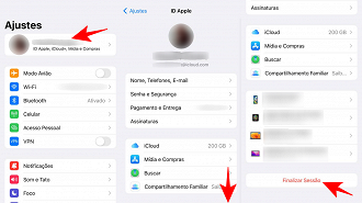 Como finalizar uma sessão no iPhone.