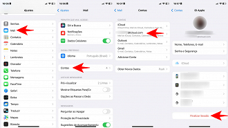Remover conta de e-mail do iPhone.