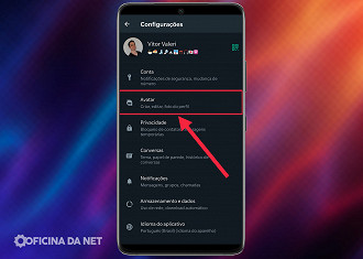 Passo 03 - Como criar um avatar em seu WhatsApp agora. Fonte: Vitor Valeri