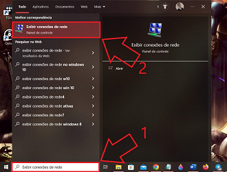 Passo 01 e 02 - Como mudar o DNS no Windows 10/11. Fonte: Vitor Valeri