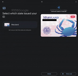 Captura de tela da versão digital da CNH dos EUA no aplicativo Google Wallet (Carteira). Fonte: 9to5google