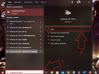 Passo 01 - Utilizando a Limpeza de Disco para excluir os arquivos temporários - Principais métodos para excluir arquivos temporários no Windows. Fonte: Vitor Valeri