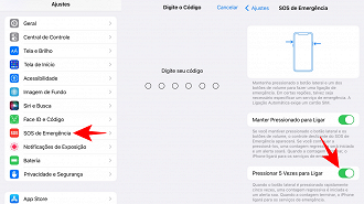 Como ativar o SOS de emergência.