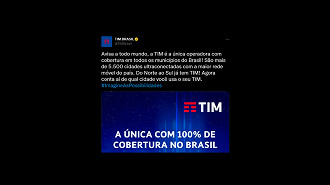 TIM anuncia cobertura nacional completa