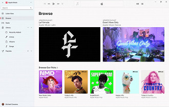 Captura de tela do aplicativo Apple Music para Windows 11. Fonte: Microsoft Store