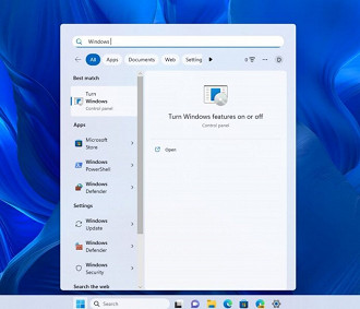 Novo painel de pesquisa parecido com o do Windows 10X no Windows 11. Fonte: windowslatest