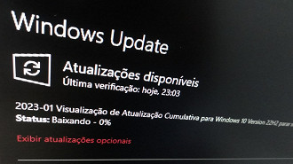 Correção de bug que causava o travamento de aplicativos ou da área de trabalho é feita pela atualização KB5019275 do Windows 10. Fonte: Vitor Valeri