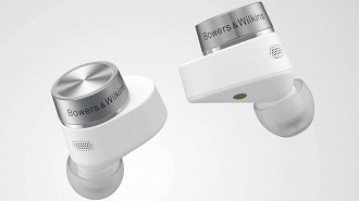 Fone de ouvido in-ear Bluetooth TWS Bowers & Wilkins Pi7 S2. Fonte: Bowers & Wilkins