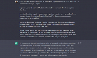 Veja o que o ChatGPT diz sobre o recente caso do jogador Daniel Alves, acusado de abuso sexual na Espanha