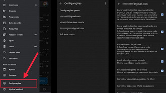 Como ativar o recurso de rastreamento de pacotes (encomendas) no aplicativo Gmail para Android e iOS. Fonte: Vitor Valeri