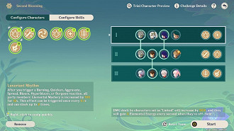 Escolhendo duas habilidades ou buffs adicionais após montar as equipes. Fonte: HoYoverse