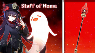 Staff of Homa (Báculo de Homa) - Melhores armas para Hu Tao em Genshin Impact.