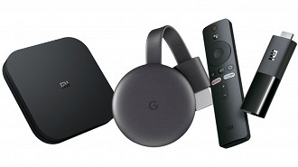 TV Box, Chromecast, TV Stick, são alguns tipos de tecnologia disponíveis