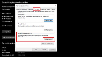 Passo 04 - Configurando o Windows para não reiniciar o PC quando a tela azul aparece. Fonte: Vitor Valeri