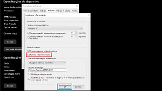 Passo 05 - Configurando o Windows para não reiniciar o PC quando a tela azul aparece. Fonte: Vitor Valeri