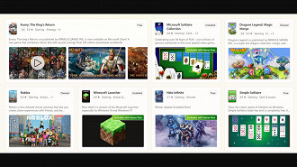 Captura de tela mostrando o layout da página de resultados de pesquisa da Microsoft Store. Fonte: Microsoft