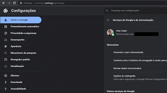 Passo 01 - Ativando a criptografia de ponta a ponta das senhas salvas no Google Chrome. Fonte: Vitor Valeri