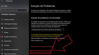 Passo 04 - Corrigindo o erro 0x800703f1 através da ferramenta de solução de problemas do Windows. Fonte: Vitor Valeri