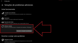 Passo 05 - Corrigindo o erro 0x800703f1 através da ferramenta de solução de problemas do Windows. Fonte: Vitor Valeri