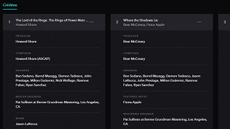 Passo 03 - Descobrindo músicas e álbuns através dos créditos no app Tidal para desktop. Fonte: Vitor Valeri