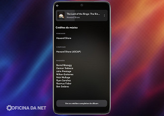 Passo 02 - Descobrindo músicas e álbuns através dos créditos no app Tidal para smartphones (Android e iOS). Fonte: Vitor Valeri