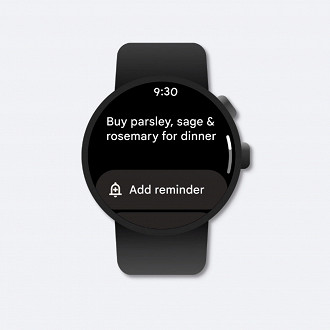 Informações do Google Keep no smartwatch. Fonte: Google