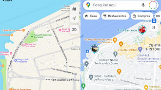 Interface Apple Maps x Google Maps