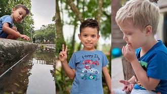 As duas últimas fotos em modo retratro