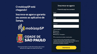 Já é possível se inscrever no mobizapSP (Imagem: Reprodução)