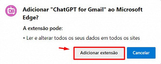 Clique em Adicionar extensão e aguarde a instalação