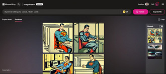 Comando Superman sitting at a cubical, 1930