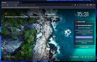 Interface e página inicial do navegador Brave. Fonte: Oficina da Net