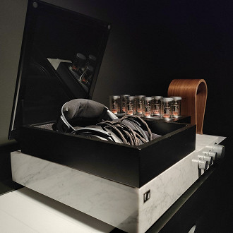 Sennheiser HE-1 in its dedicated room at the Sennheiser Experience in São Paulo during the