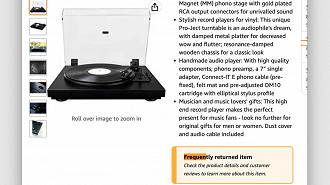 Product advertisement on Amazon containing a disclaimer