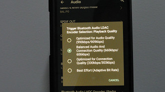 Bluetooth audio streaming control on DAP FiiO M11S.  Source: Vitor Valeri