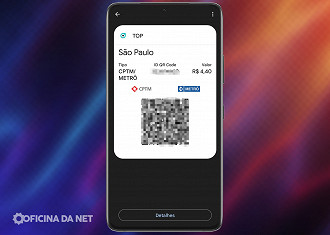 Bilhete virtual do Metrô SP com QR Code para passar na catraca da estação. Fonte: Vitor Valeri