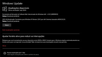 Captura de tela da atualização de abril de 2023 (KB5025221) do Windows 10 versão 22H2. Fonte: Vitor Valeri