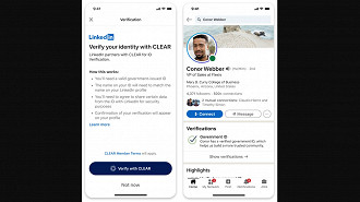 Verificação de identidade no LinkedIn através do CLEAR. Fonte: LinkedIn