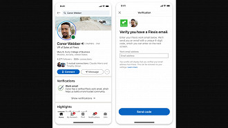 Verificação da identidade no LinkedIn é via e-mail. Fonte: LinkedIn