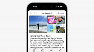 O app Journal permite relembrar momentos legais como um diário personalizado