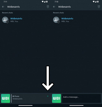WhatsApp beta com legenda personalizada ao encaminhar arquivos
